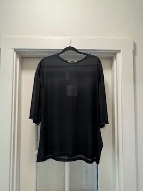 Tibi Sheer Gauze Easy T-Shirt NWT XL